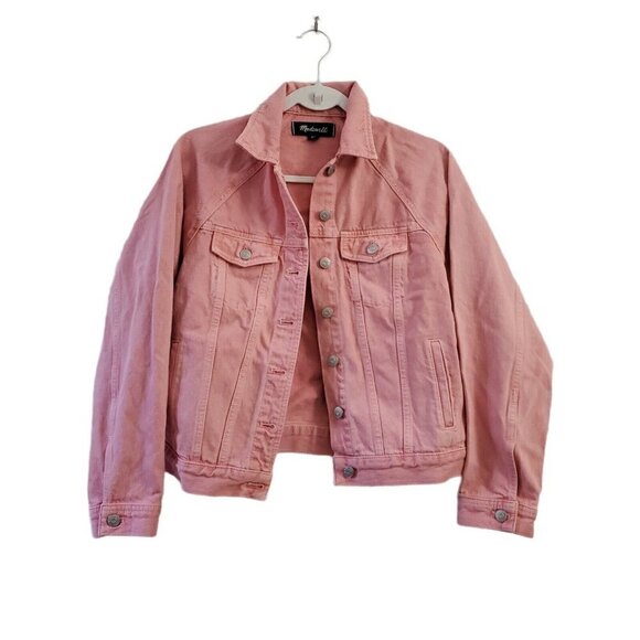 Madewell‎ Jean Jacket XS Dust Rose Pink Slouchy Raglan Sleeves
